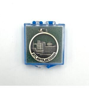 Vintage Sterling Silver Atlanta Georgia Skyline Charm with Case Signed Kinney